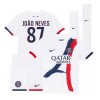 Paris Saint-Germain Joao Neves #87 Bortaställ Barn 2024-25 Korta ärmar (+ Korta byxor)